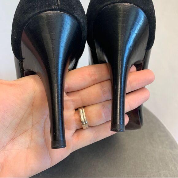 GIUSEPPE Zanotti Black patent crystal rhinestone velvet formal evening high heel - Picture 8 of 12